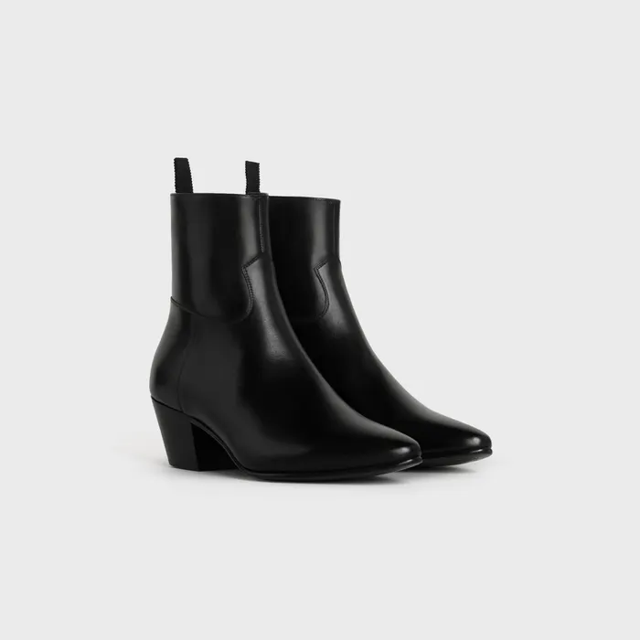 Celine Jacno Zipped Boot In Shiny Calfskin Black Men CELINE BOOTS