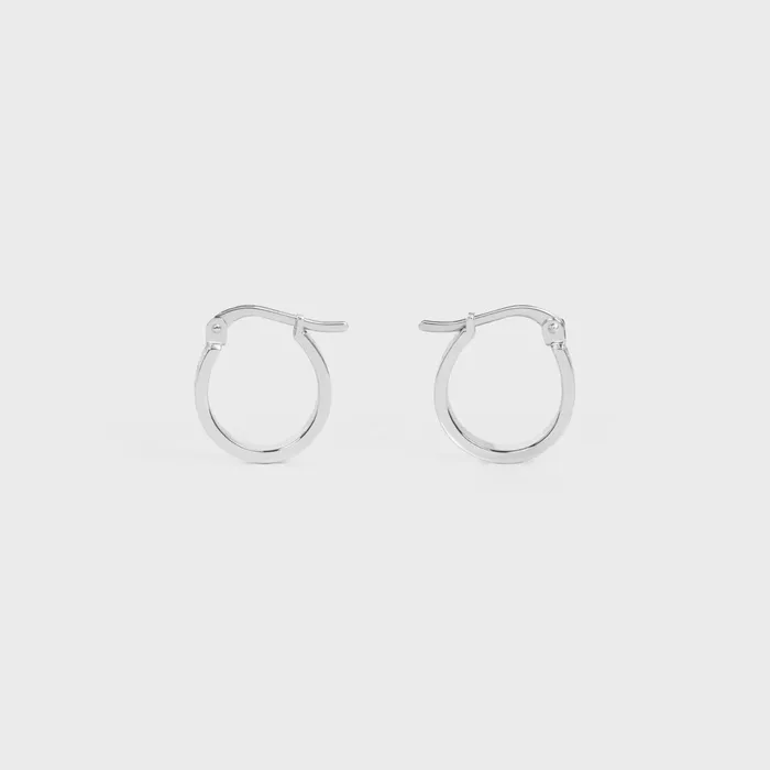Celine Paris Hoops In Brass With Rhodium Finish Silver Women CELINE EARRINGS