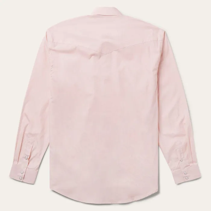 Classic Cut Men Stetson Pink EndOnEnd Western Shirt Pink