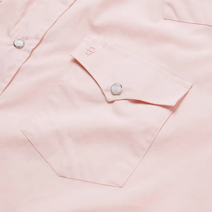 Classic Cut Men Stetson Pink EndOnEnd Western Shirt Pink