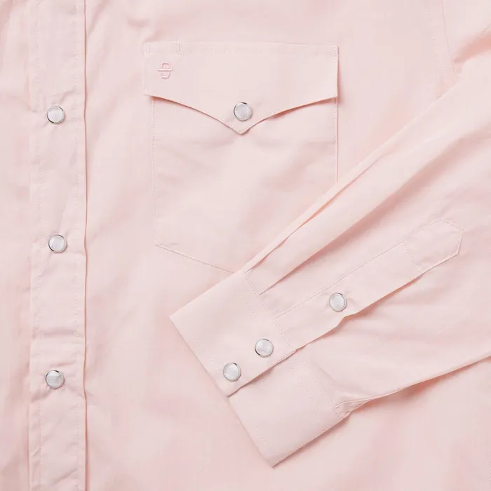 Classic Cut Men Stetson Pink EndOnEnd Western Shirt Pink