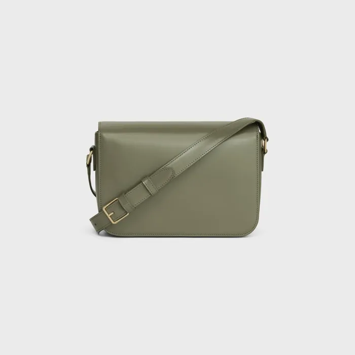 Classique Triomphe Bag In Shiny Calfskin Soft Khaki Women CELINE TRIOMPHE Classique Triomphe Bag In Shiny Calfskin Soft Khaki Women CELINE TRIOMPHE