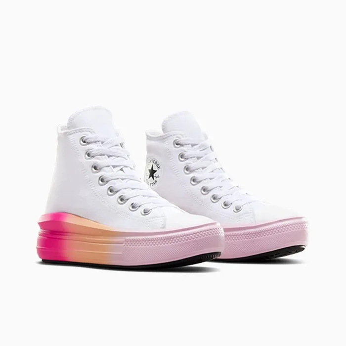 Converse High Top Chuck Taylor All Star Move Platform Bright Ombre Whitestardust Lilac 8211 Kids