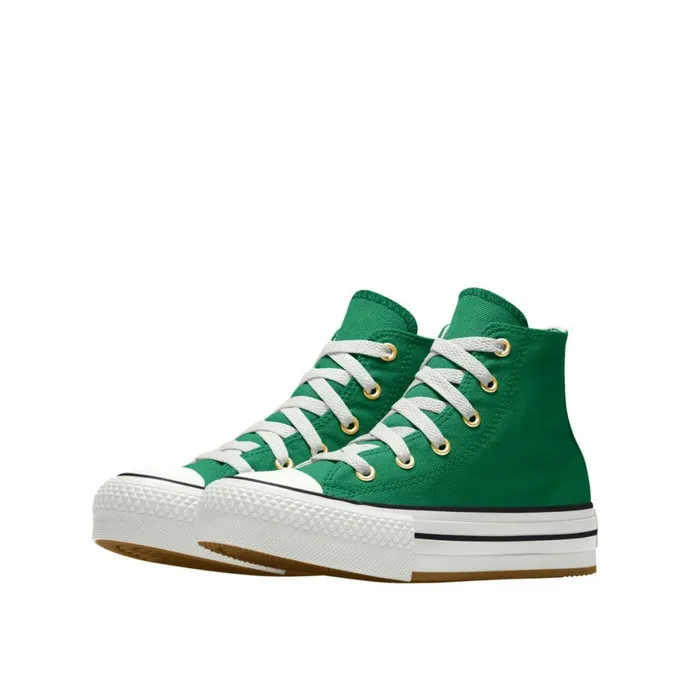 Converse High Top Custom Chuck Taylor All Star EVA Lift Platform By You Amazon Green 8211 KidsWomen