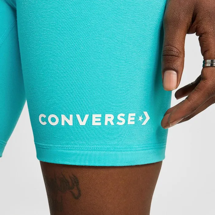 Converse Matching Sets Wordmark Bike Short Double Cyan 8211 Women