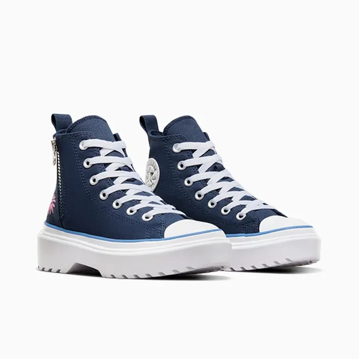 Converse Platforms Chuck Taylor All Star Lugged Lift Platform Easy On Floral Embroidery Navylt Blue white 8211 Kids
