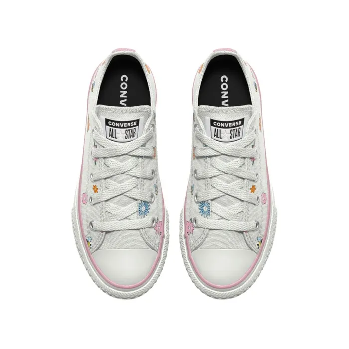 Converse Prints Custom Chuck Taylor All Star EVA Lift Platform By You White Flowers 8211 KidsWomen
