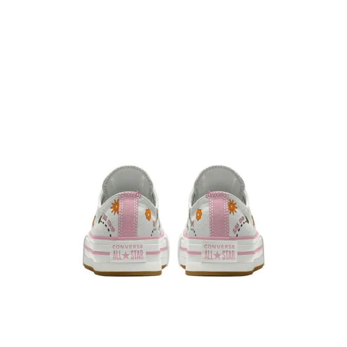 Converse Prints Custom Chuck Taylor All Star EVA Lift Platform By You White Flowers 8211 KidsWomen