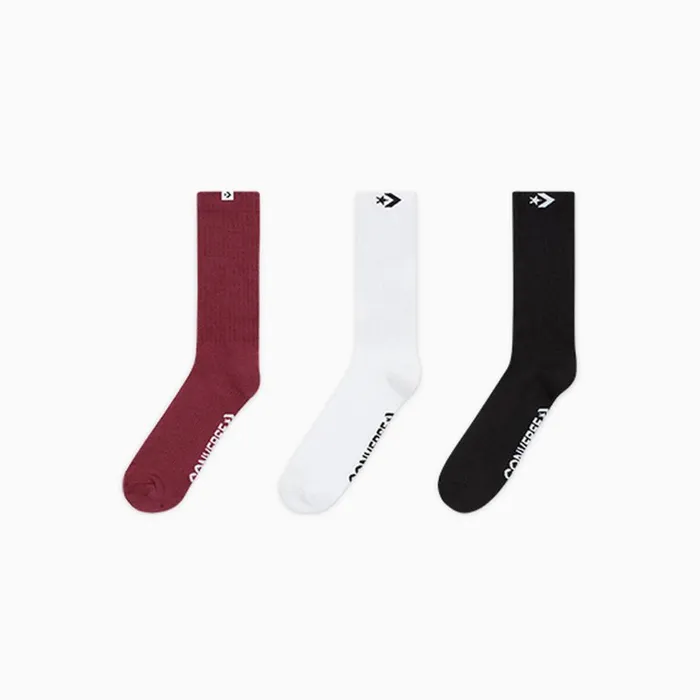 Converse Socks Men039s 3PR HalfCushion Crew PolyRich Toe Vent Star Chevron Woven Loop Tab Redwhiteblack 8211 Men Converse Socks Men039s 3PR HalfCushion Crew PolyRich Toe Vent Star Chevron Woven Loop Tab Redwhiteblack 8211 Men