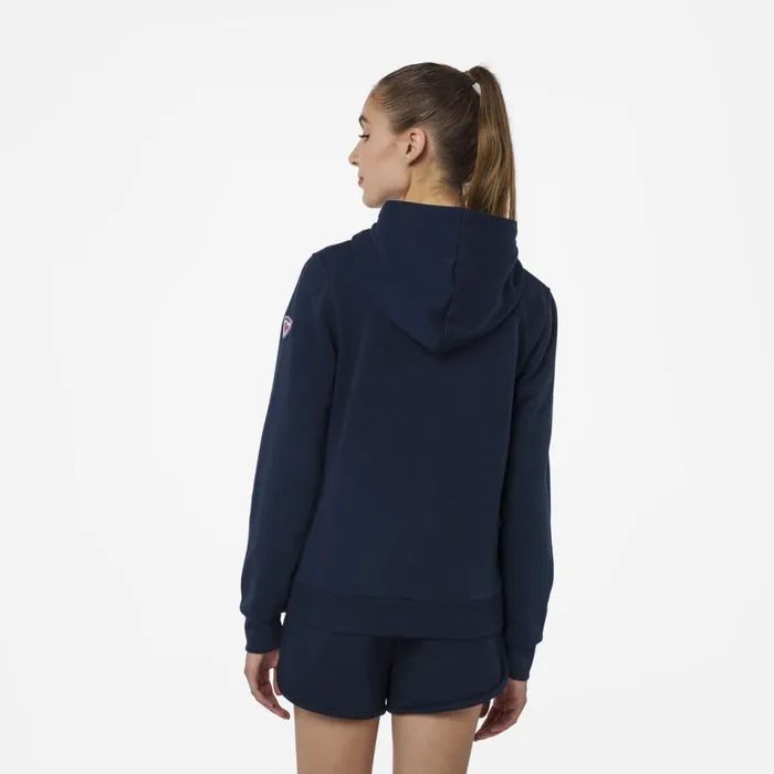 Damen Sweatshirts Und Pullover Rossignol Logo Damensweatshirt Mit Kapuze Und Durchgehendem Reiverschluss Darknavy715