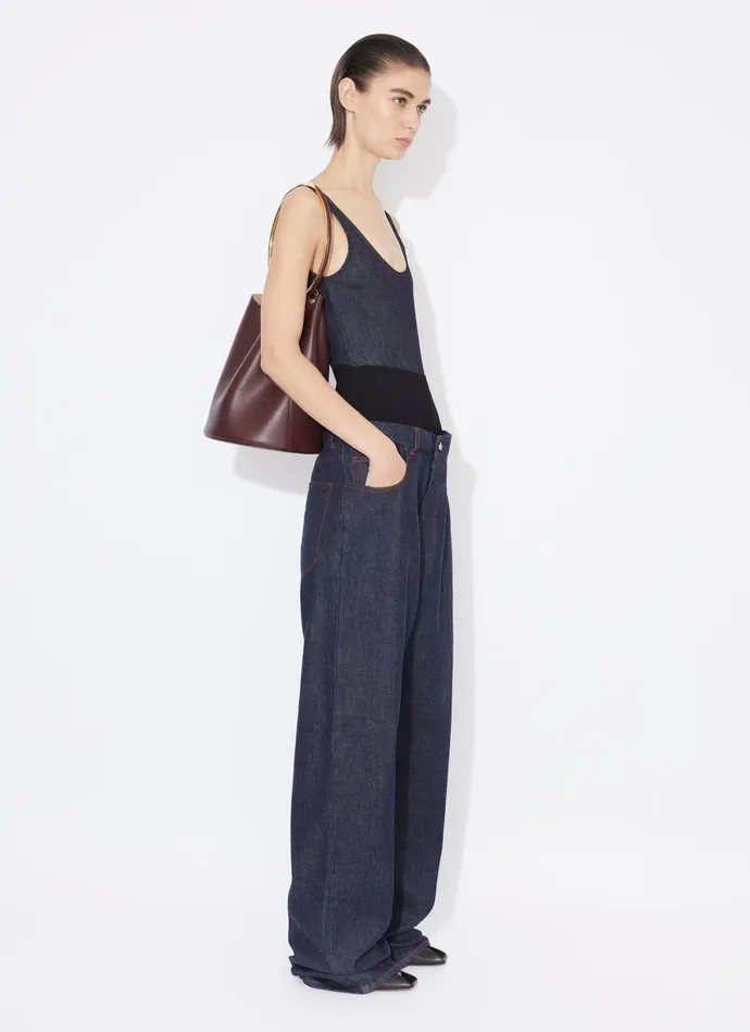 Dark Blue TANK BODY IN STRETCH DENIM Women Alaa Denim