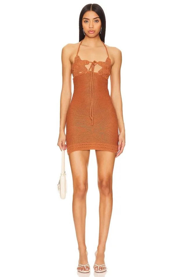 Delphi Crochet Star Fish Dress Rust Women Lovers and Friends Dresses