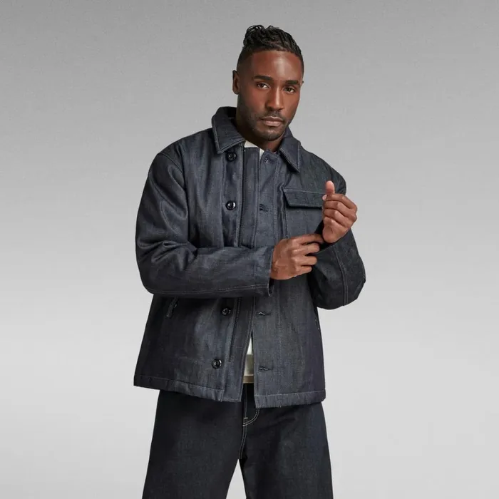 Denim Jackets Men GStar RAW Deck Padded Denim Jacket Raw Denim
