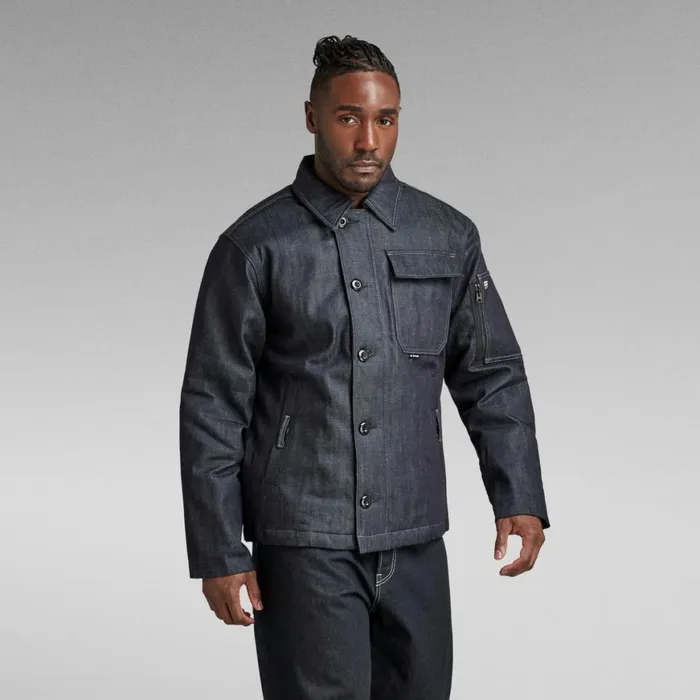 Denim Jackets Men GStar RAW Deck Padded Denim Jacket Raw Denim