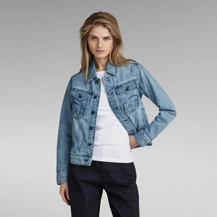 Denim Jackets Women GStar RAW Arc 3D Regular Jacket Sun Faded Air Force Blue