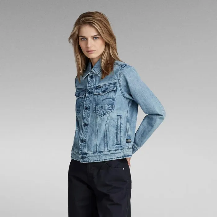 Denim Jackets Women GStar RAW Arc 3D Regular Jacket Sun Faded Air Force Blue