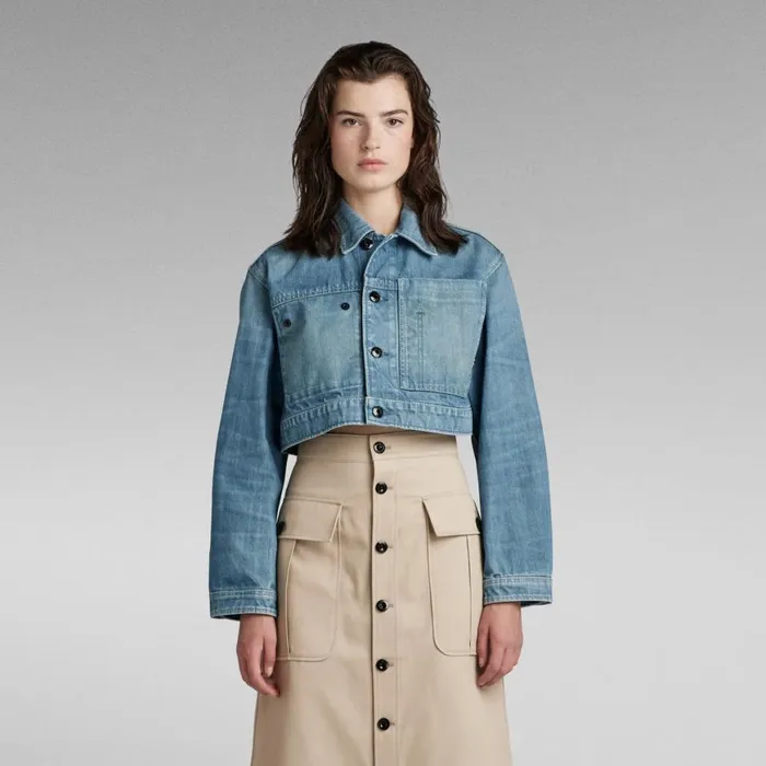 Denim Jackets Women GStar RAW Cropped Denim Jacket Antique Faded Moonlit Ocean Denim Jackets Women GStar RAW Cropped Denim Jacket Antique Faded Moonlit Ocean