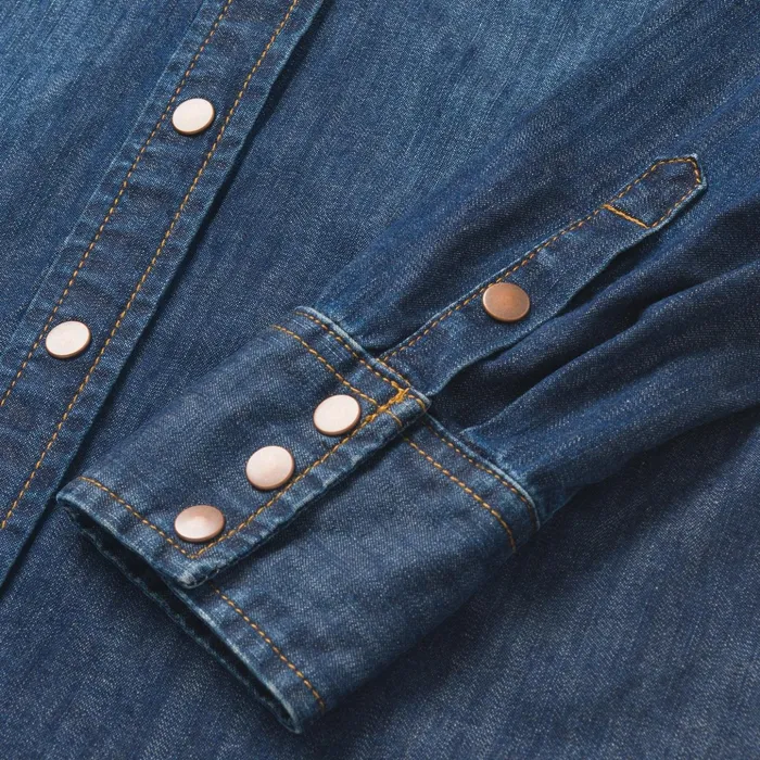 Denim Shirts Women Stetson Dark Denim Snap Front Shirt Blue