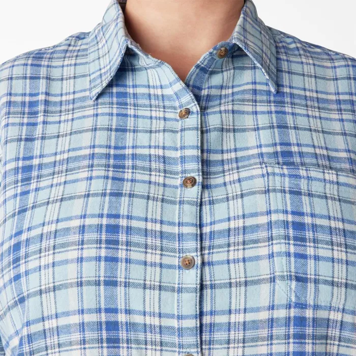 Dickies Button Up Women039s Plus Long Sleeve Plaid Flannel Shirt Clear BlueOrchard Plaid Clear Blueorchard Plaid b2y 8211 Women Dickies Button Up Women039s Plus Long Sleeve Plaid Flannel Shirt Clear BlueOrchard Plaid Clear Blueorchard Plaid b2y 8211 Women