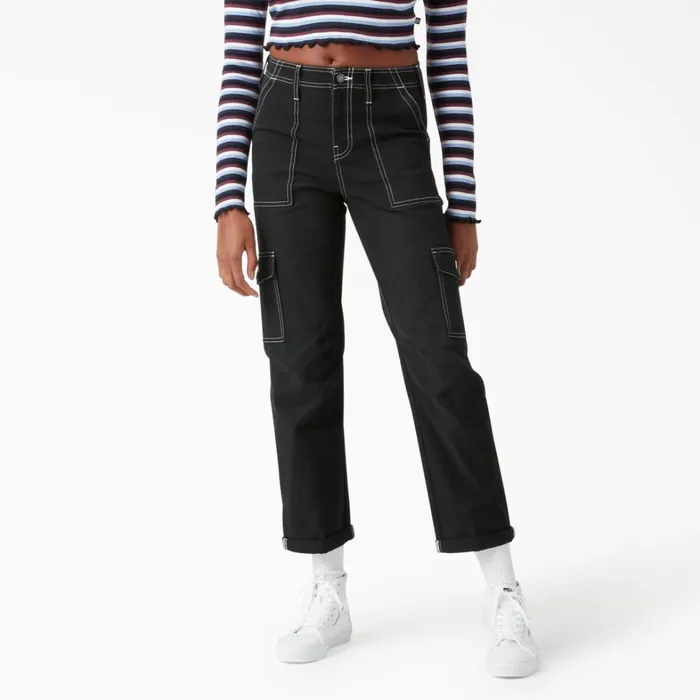 Dickies Cargo Women039s Skinny Fit Cuffed Cargo Pants Black Black bkx 8211 Women Dickies Cargo Women039s Skinny Fit Cuffed Cargo Pants Black Black bkx 8211 Women