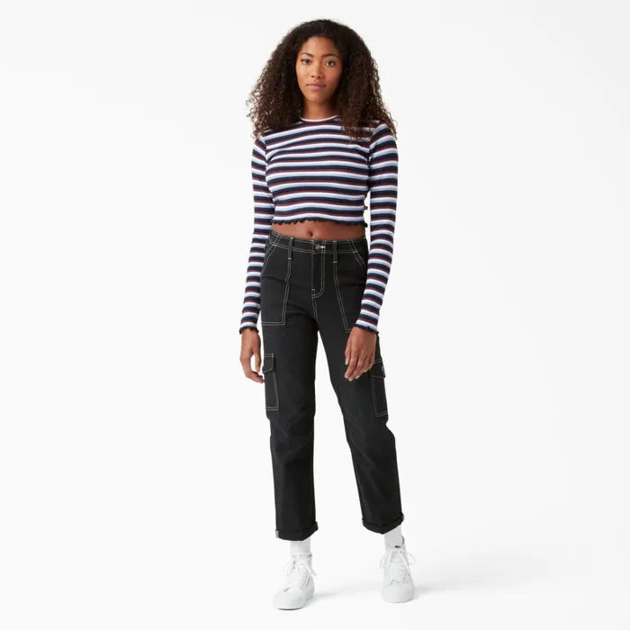 Dickies Cargo Women039s Skinny Fit Cuffed Cargo Pants Black Black bkx 8211 Women Dickies Cargo Women039s Skinny Fit Cuffed Cargo Pants Black Black bkx 8211 Women