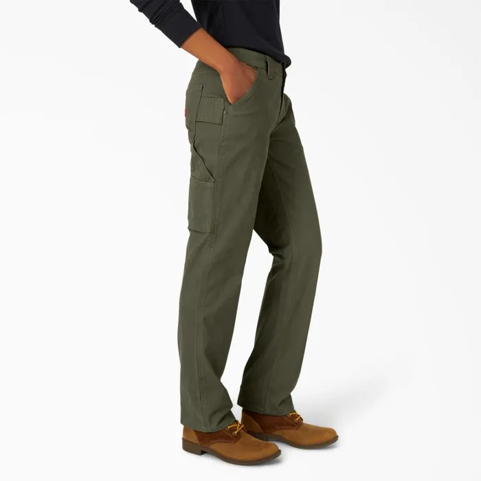 Dickies Carpenter Women039s FLEX Relaxed Straight Fit Duck Carpenter Pants Rinsed Moss Green Rinsed Moss Green rms 8211 Women Dickies Carpenter Women039s FLEX Relaxed Straight Fit Duck Carpenter Pants Rinsed Moss Green Rinsed Moss Green rms 8211 Women