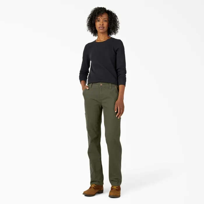 Dickies Carpenter Women039s FLEX Relaxed Straight Fit Duck Carpenter Pants Rinsed Moss Green Rinsed Moss Green rms 8211 Women Dickies Carpenter Women039s FLEX Relaxed Straight Fit Duck Carpenter Pants Rinsed Moss Green Rinsed Moss Green rms 8211 Women
