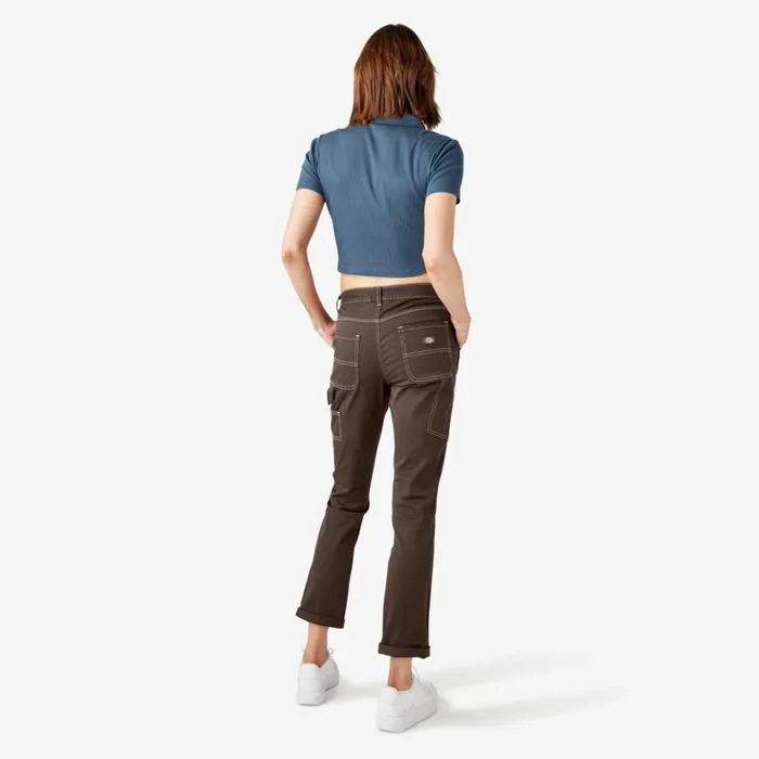 Dickies Carpenter Women039s Slim Straight Fit Roll Hem Carpenter Pants Chocolate Brown Chocolate Brown cb 8211 Women Dickies Carpenter Women039s Slim Straight Fit Roll Hem Carpenter Pants Chocolate Brown Chocolate Brown cb 8211 Women