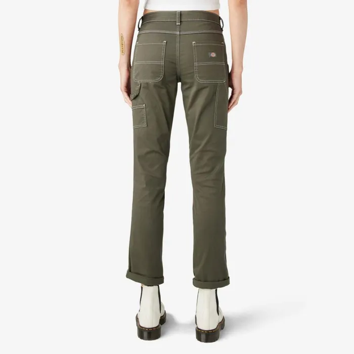 Dickies Carpenter Women039s Slim Straight Fit Roll Hem Carpenter Pants Olive Green Olive Green og 8211 Women Dickies Carpenter Women039s Slim Straight Fit Roll Hem Carpenter Pants Olive Green Olive Green og 8211 Women