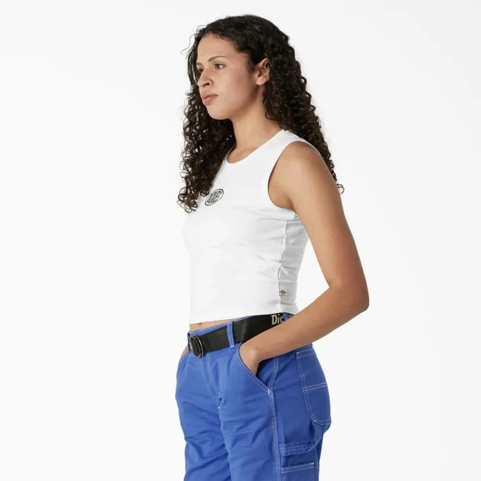 Dickies Cropped Tops Women039s Racerback Cropped Tank Top White White wh 8211 Women Dickies Cropped Tops Women039s Racerback Cropped Tank Top White White wh 8211 Women