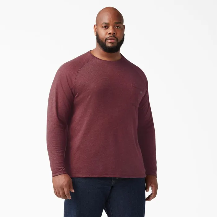 Dickies Hi Vis Cooling Long Sleeve Pocket TShirt Burgundy Heather Burgundy Heather byh 8211 Men Dickies Hi Vis Cooling Long Sleeve Pocket TShirt Burgundy Heather Burgundy Heather byh 8211 Men