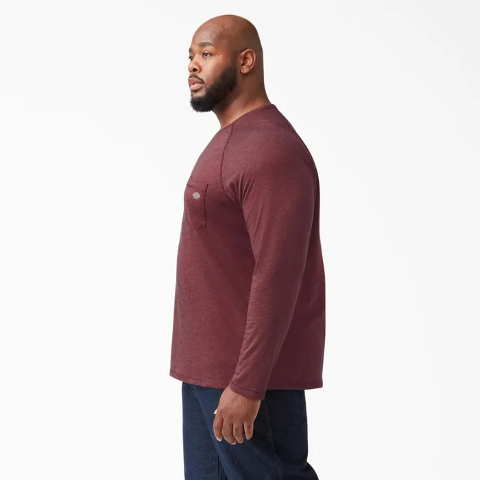 Dickies Hi Vis Cooling Long Sleeve Pocket TShirt Burgundy Heather Burgundy Heather byh 8211 Men Dickies Hi Vis Cooling Long Sleeve Pocket TShirt Burgundy Heather Burgundy Heather byh 8211 Men