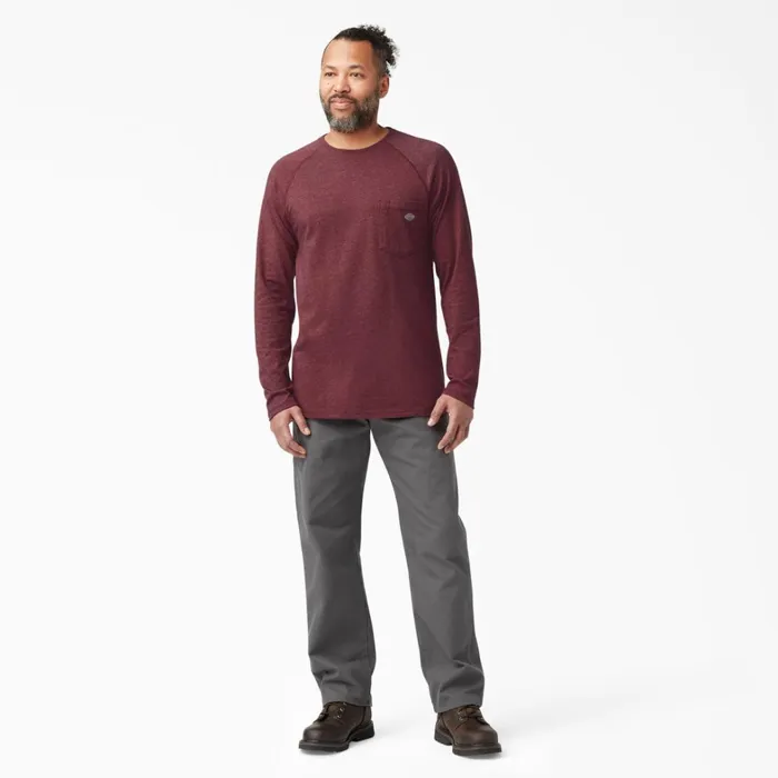 Dickies Hi Vis Cooling Long Sleeve Pocket TShirt Burgundy Heather Burgundy Heather byh 8211 Men Dickies Hi Vis Cooling Long Sleeve Pocket TShirt Burgundy Heather Burgundy Heather byh 8211 Men