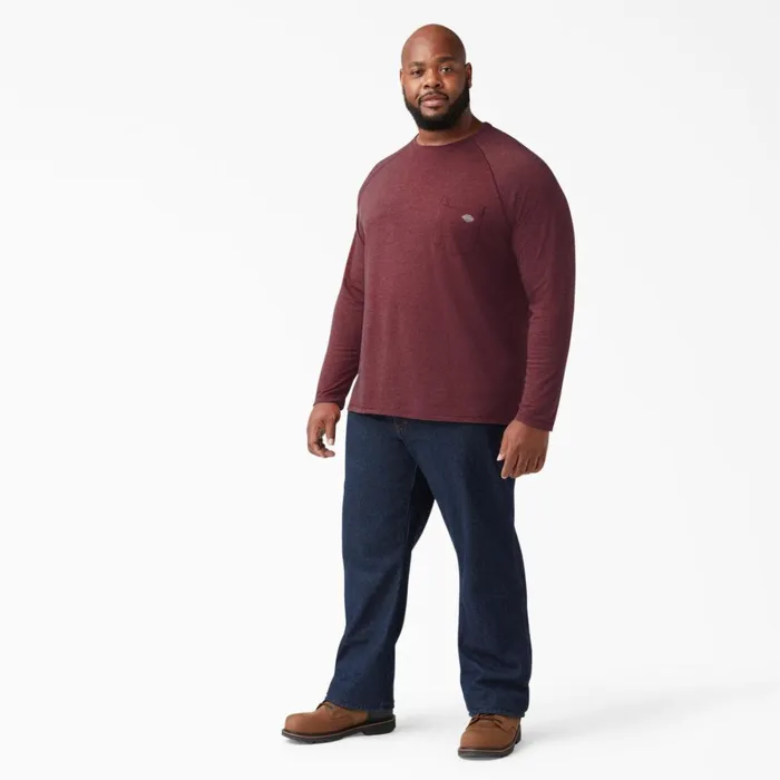 Dickies Hi Vis Cooling Long Sleeve Pocket TShirt Burgundy Heather Burgundy Heather byh 8211 Men Dickies Hi Vis Cooling Long Sleeve Pocket TShirt Burgundy Heather Burgundy Heather byh 8211 Men