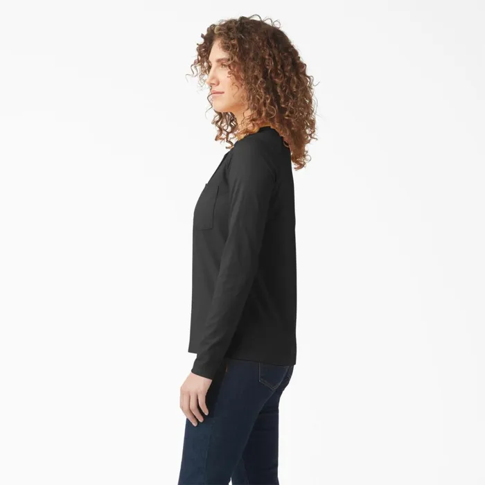 Dickies Long Sleeve TShirts Women039s Heavyweight Henley Black Black kbk 8211 Women Dickies Long Sleeve TShirts Women039s Heavyweight Henley Black Black kbk 8211 Women