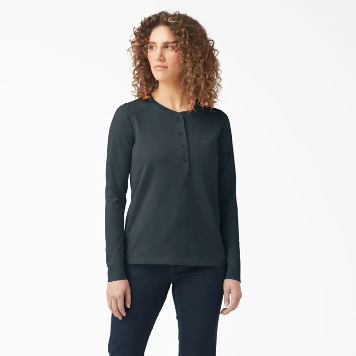 Dickies Long Sleeve TShirts Women039s Heavyweight Henley Forest Heather Forest Heather f1h 8211 Women Dickies Long Sleeve TShirts Women039s Heavyweight Henley Forest Heather Forest Heather f1h 8211 Women