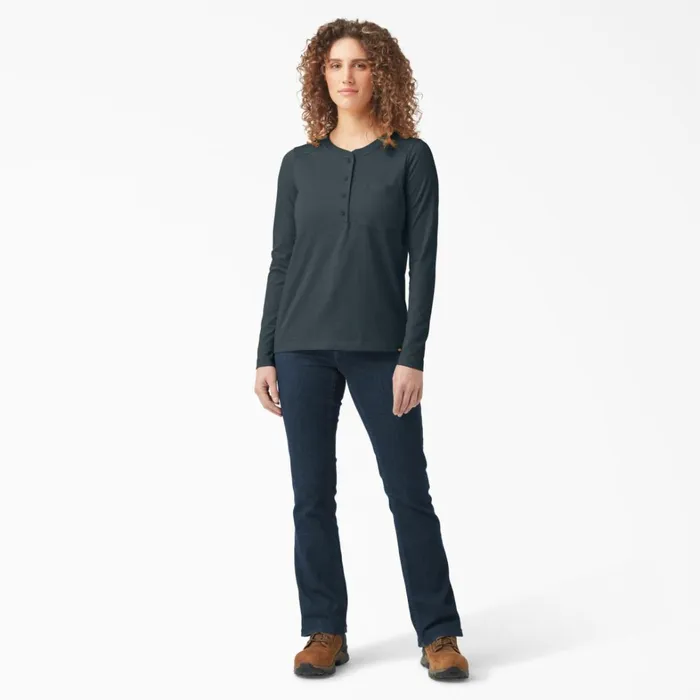 Dickies Long Sleeve TShirts Women039s Heavyweight Henley Forest Heather Forest Heather f1h 8211 Women Dickies Long Sleeve TShirts Women039s Heavyweight Henley Forest Heather Forest Heather f1h 8211 Women