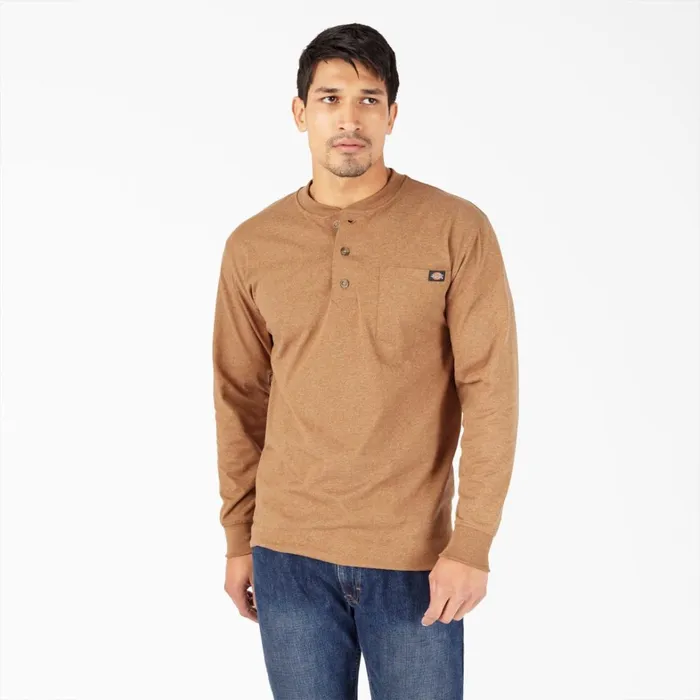 Dickies Long Sleeve Work Shirts Heavyweight Heathered Long Sleeve Henley TShirt Brown Duck Heather Brown Duck Heather bdh 8211 Men Dickies Long Sleeve Work Shirts Heavyweight Heathered Long Sleeve Henley TShirt Brown Duck Heather Brown Duck Heather bdh 8211 Men