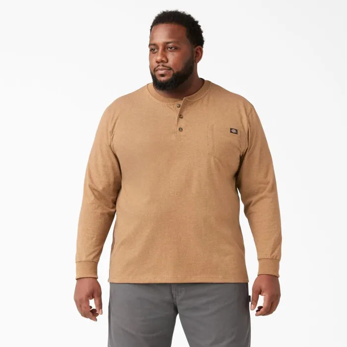 Dickies Long Sleeve Work Shirts Heavyweight Heathered Long Sleeve Henley TShirt Brown Duck Heather Brown Duck Heather bdh 8211 Men Dickies Long Sleeve Work Shirts Heavyweight Heathered Long Sleeve Henley TShirt Brown Duck Heather Brown Duck Heather bdh 8211 Men