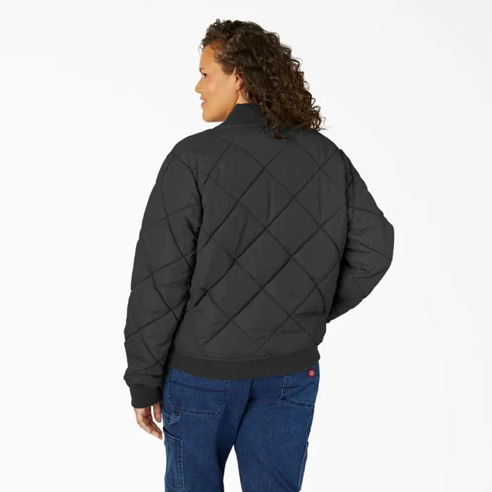 Dickies Outerwear Women039s Plus Quilted Bomber Jacket Black Black bk 8211 Women Dickies Outerwear Women039s Plus Quilted Bomber Jacket Black Black bk 8211 Women