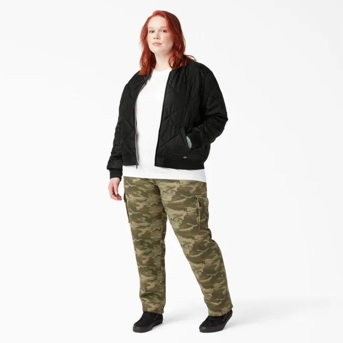Dickies Outerwear Women039s Plus Quilted Bomber Jacket Black Black bk 8211 Women Dickies Outerwear Women039s Plus Quilted Bomber Jacket Black Black bk 8211 Women
