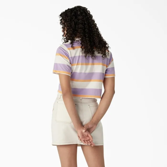 Dickies TShirts Womens Striped Cropped TShirt WhitePurple Collegiate Stripe Whitepurple Collegiate Stripe wps 8211 Women Dickies TShirts Womens Striped Cropped TShirt WhitePurple Collegiate Stripe Whitepurple Collegiate Stripe wps 8211 Women