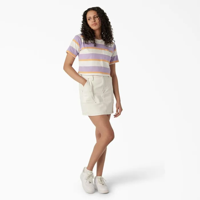 Dickies TShirts Womens Striped Cropped TShirt WhitePurple Collegiate Stripe Whitepurple Collegiate Stripe wps 8211 Women Dickies TShirts Womens Striped Cropped TShirt WhitePurple Collegiate Stripe Whitepurple Collegiate Stripe wps 8211 Women