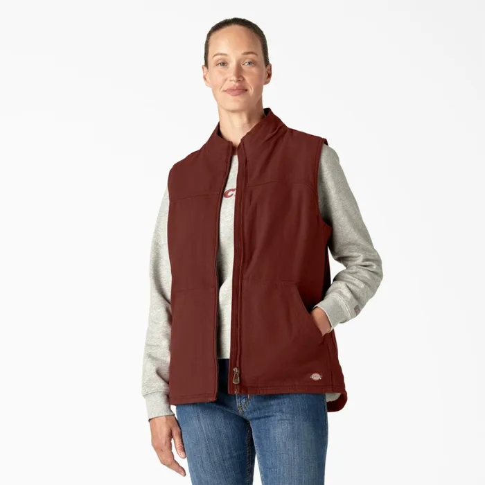 Dickies Vests Women039s Fleece Lined Duck Canvas Vest Rinsed Fired Brick Rinsed Fired Brick rfr 8211 Women Dickies Vests Women039s Fleece Lined Duck Canvas Vest Rinsed Fired Brick Rinsed Fired Brick rfr 8211 Women