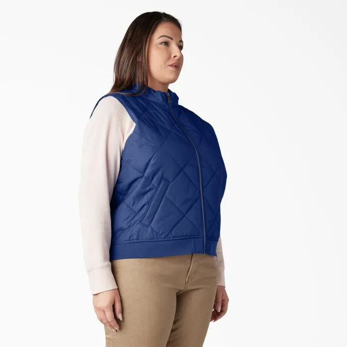 Dickies Vests Womens Plus Quilted Vest Surf Blue Surf Blue fl 8211 Women Dickies Vests Womens Plus Quilted Vest Surf Blue Surf Blue fl 8211 Women