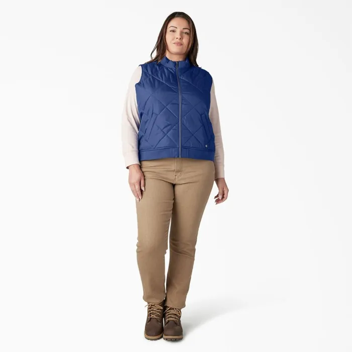 Dickies Vests Womens Plus Quilted Vest Surf Blue Surf Blue fl 8211 Women Dickies Vests Womens Plus Quilted Vest Surf Blue Surf Blue fl 8211 Women