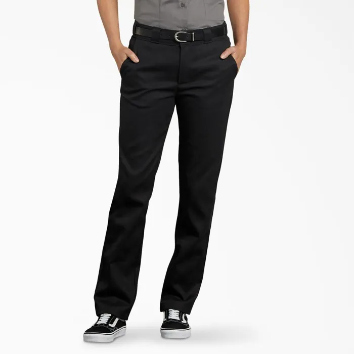 Dickies Work Pants Women039s FLEX Slim Fit Pants Black Black bk 8211 Women