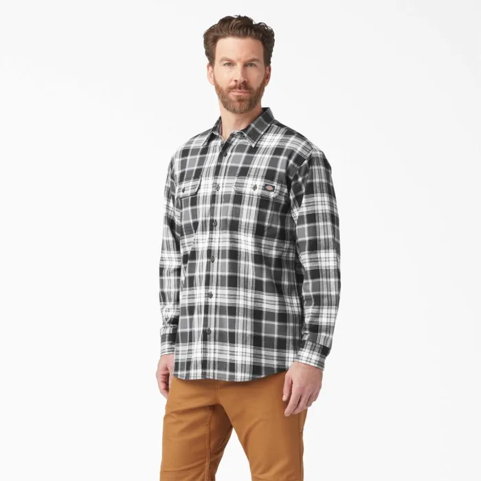 Dickies Work Shirts FLEX Long Sleeve Flannel Shirt CharcoalBlack Plaid Charcoalblack Plaid a2f 8211 Men Dickies Work Shirts FLEX Long Sleeve Flannel Shirt CharcoalBlack Plaid Charcoalblack Plaid a2f 8211 Men
