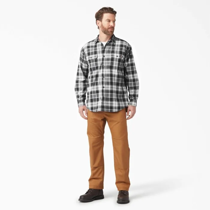 Dickies Work Shirts FLEX Long Sleeve Flannel Shirt CharcoalBlack Plaid Charcoalblack Plaid a2f 8211 Men Dickies Work Shirts FLEX Long Sleeve Flannel Shirt CharcoalBlack Plaid Charcoalblack Plaid a2f 8211 Men