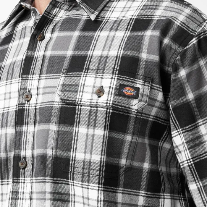 Dickies Work Shirts FLEX Long Sleeve Flannel Shirt CharcoalBlack Plaid Charcoalblack Plaid a2f 8211 Men Dickies Work Shirts FLEX Long Sleeve Flannel Shirt CharcoalBlack Plaid Charcoalblack Plaid a2f 8211 Men